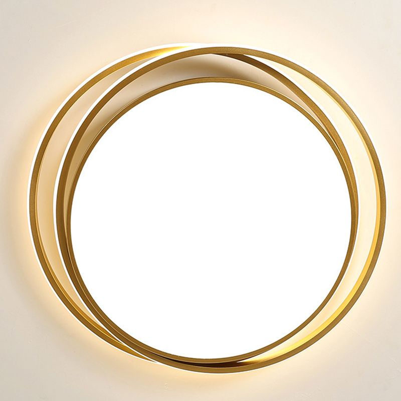 Modern Minimalist Metal Flush Mount Ceiling Lamp Gold Circular Shape LED Flush Mount Lighting for Bedroom