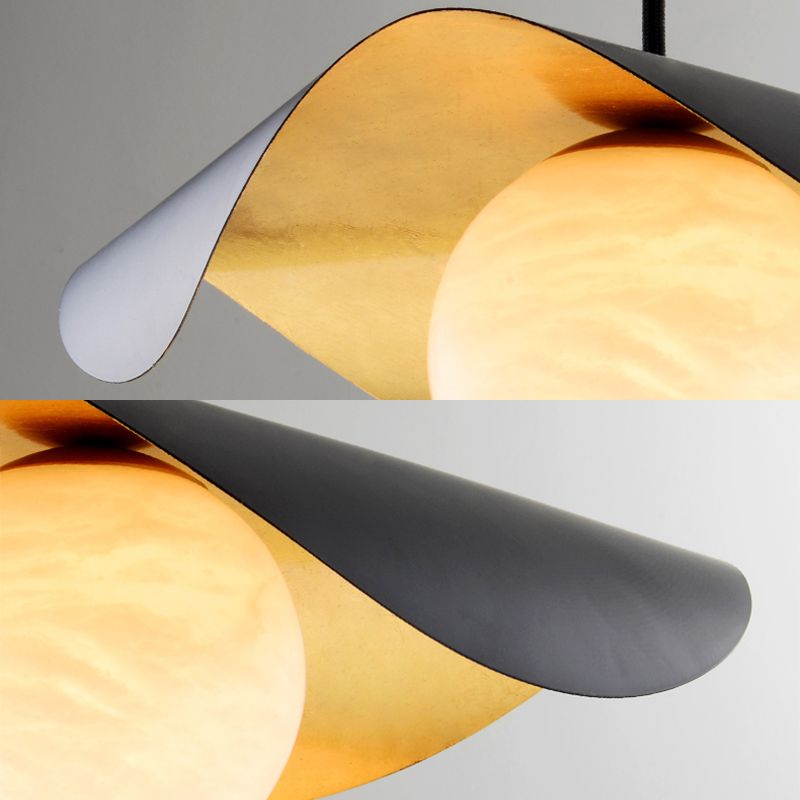 Luz de colgante colgante de suspensión en forma de sombrero Luz de techo colgante contemporáneo para sala de estar