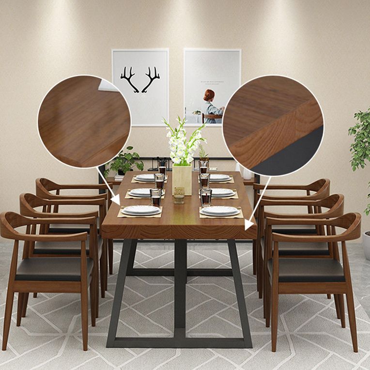Metall Industrial Rechteck Esstisch Massivholz Tisch für Küche und Esszimmer