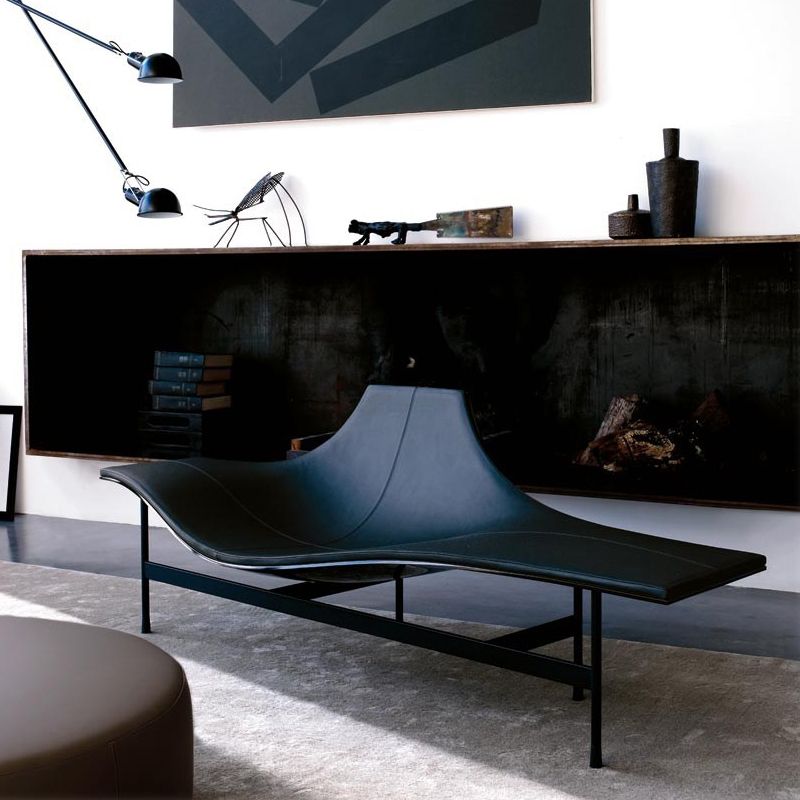 Modern Chaise Lounge Couch Solid Color Chaise Lounge for Living Room