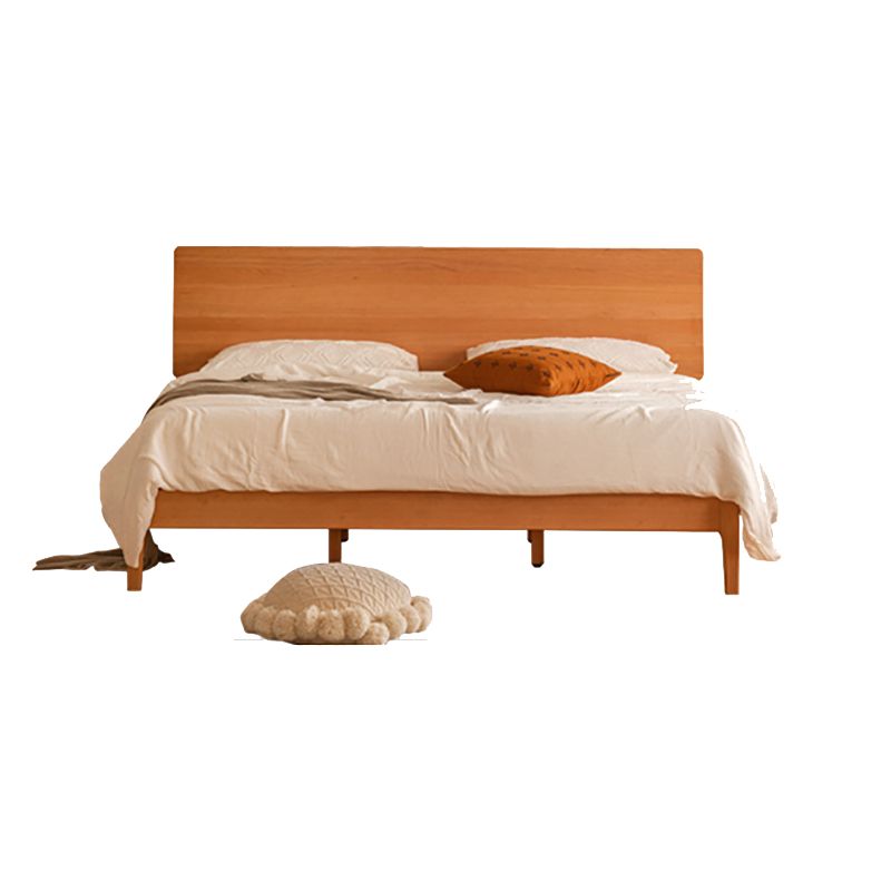 Modern Standard Bed Solid Wood Bed Frame with Headboard and Mattress