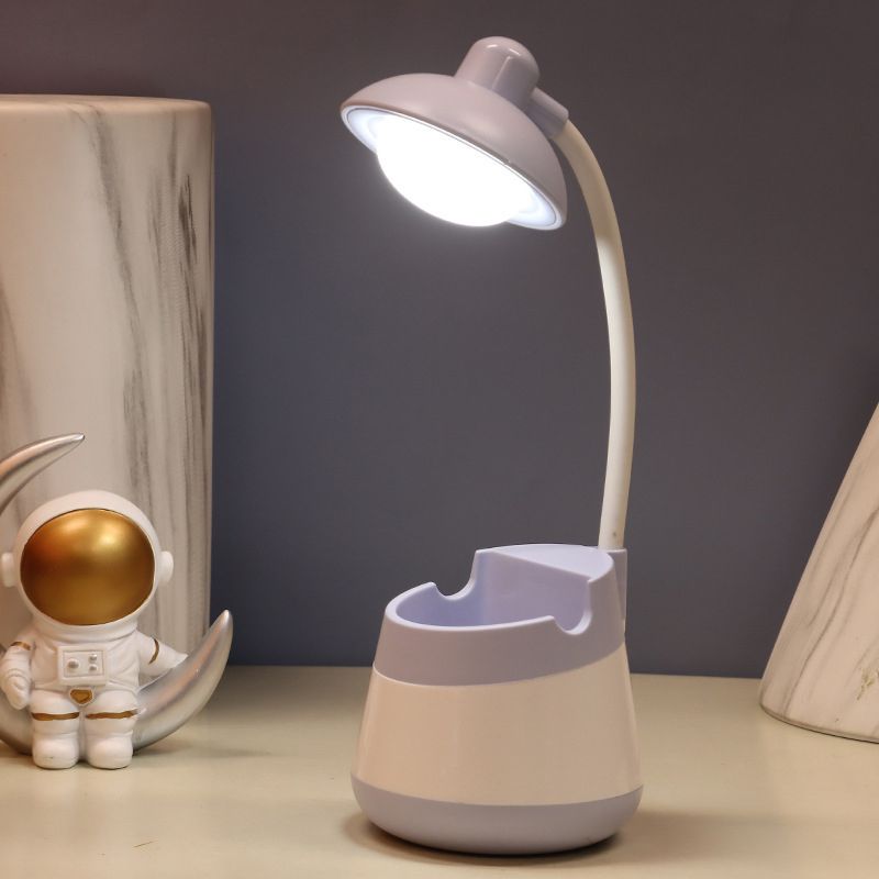 Macaroon Night Table Lampes 1-Light Tripted Lights with Plastic Shade For Bedroom