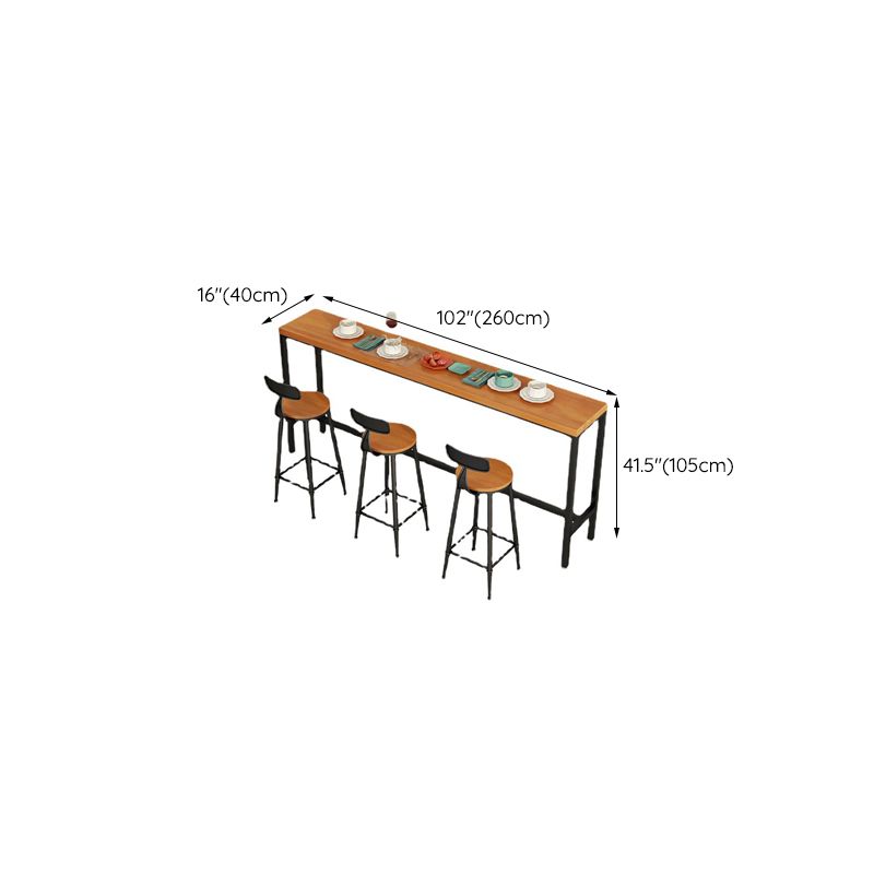 Contemporary Bar Table Rectangle Solid Wood Pub Table for Indoor Use