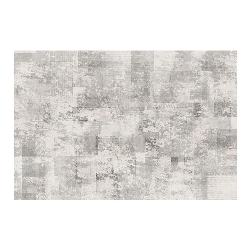 Grey Modern Area Carpet Tie-Dye Pattern Polyester Area Rug Anti-Slip Washable Rug for Home Decor