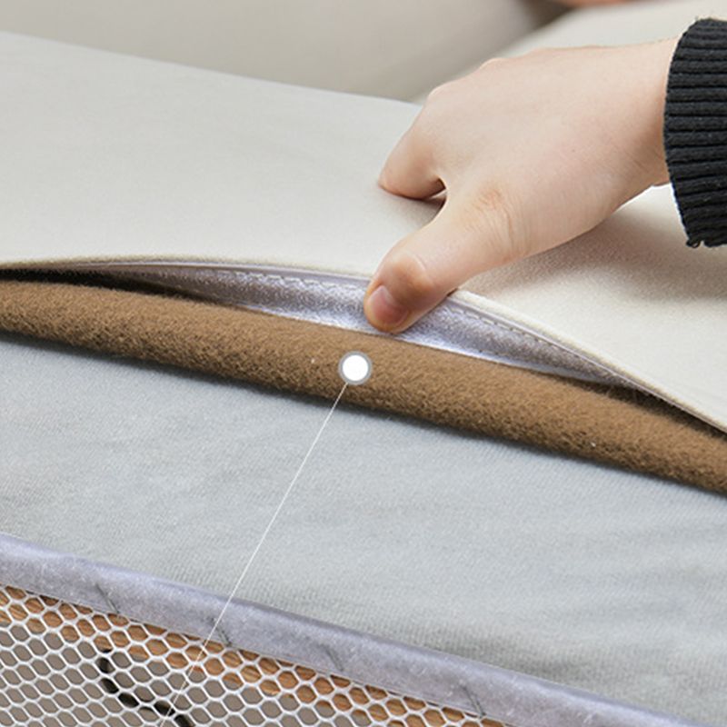 Beige 4-seat Flared Arm Sectional Scandinavian L-shape Sectional