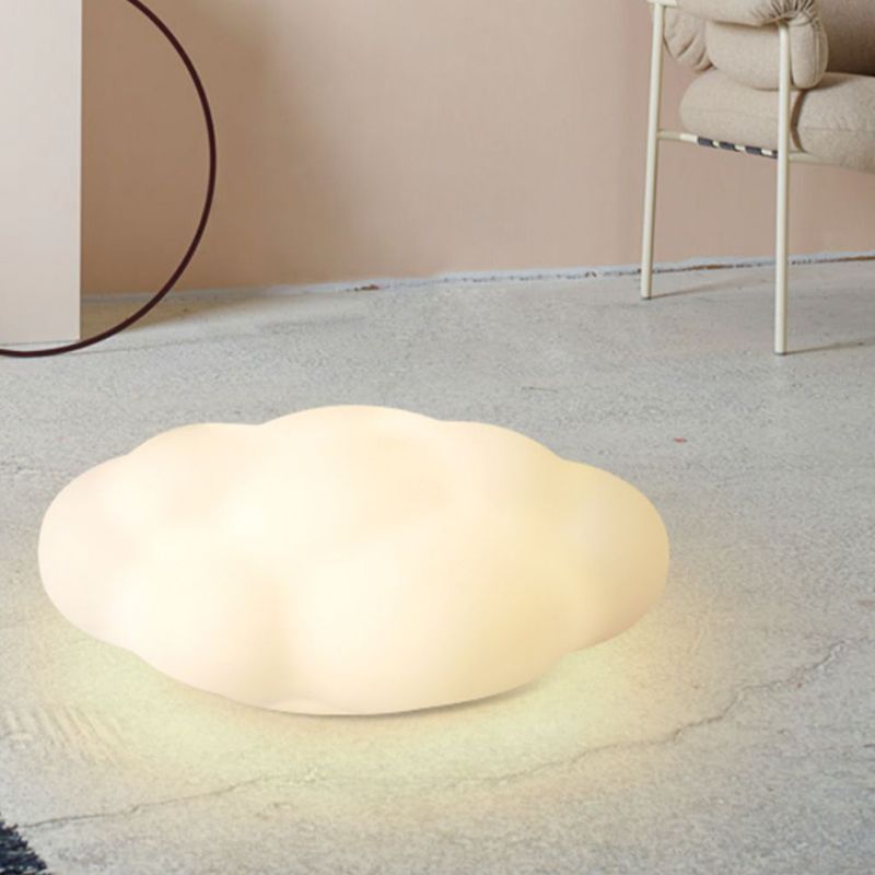 Modern LED Metal Flush Mount Cloud Shape Ceiling Light with Plastic Shade for Bedroom