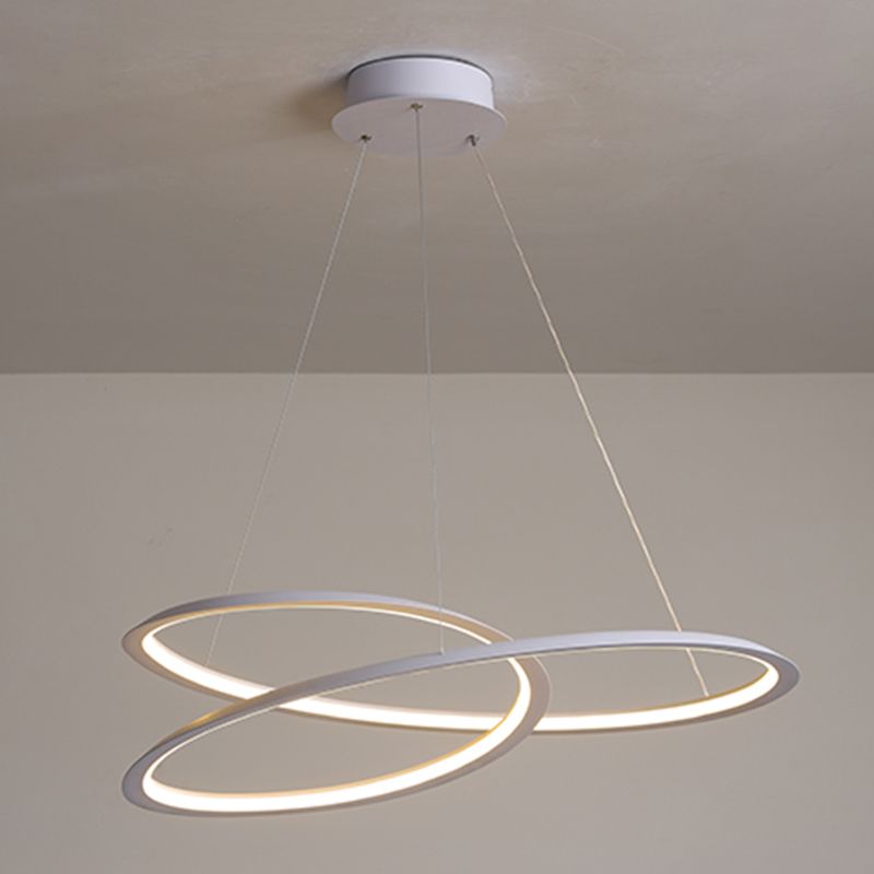 Modern Simplicity LED Chandelier Wrought Iron Linear Pendant Light with Acrylic Shade