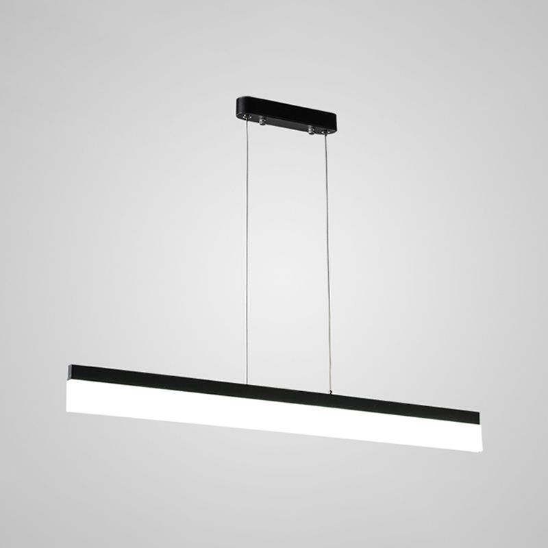 Contemporary Island Light Linear Metal 1 Light Island Ceiling Light in Black