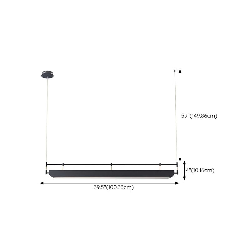 Industrial Style Iron Hanging Lamp Rectangle Shape Island Light Fixture for Dining Table