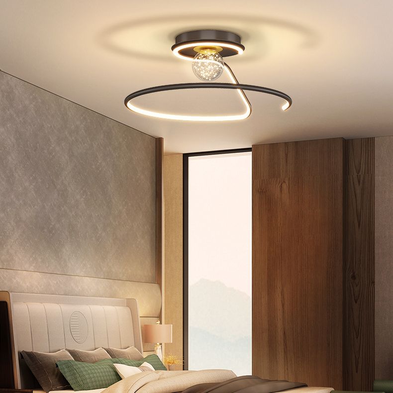 Apparecchio di illuminazione da soffitto per montaggio a incasso in stile moderno a 2 luci in nero