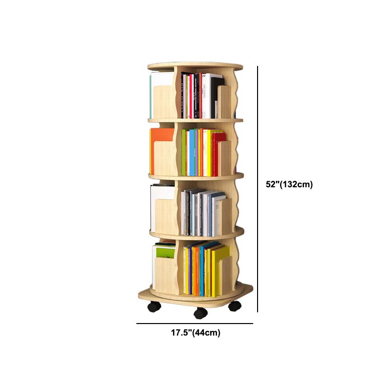 Modern Wood Bookcase Natural 17.3" W Engineered Wood Book Shelf for Home Office