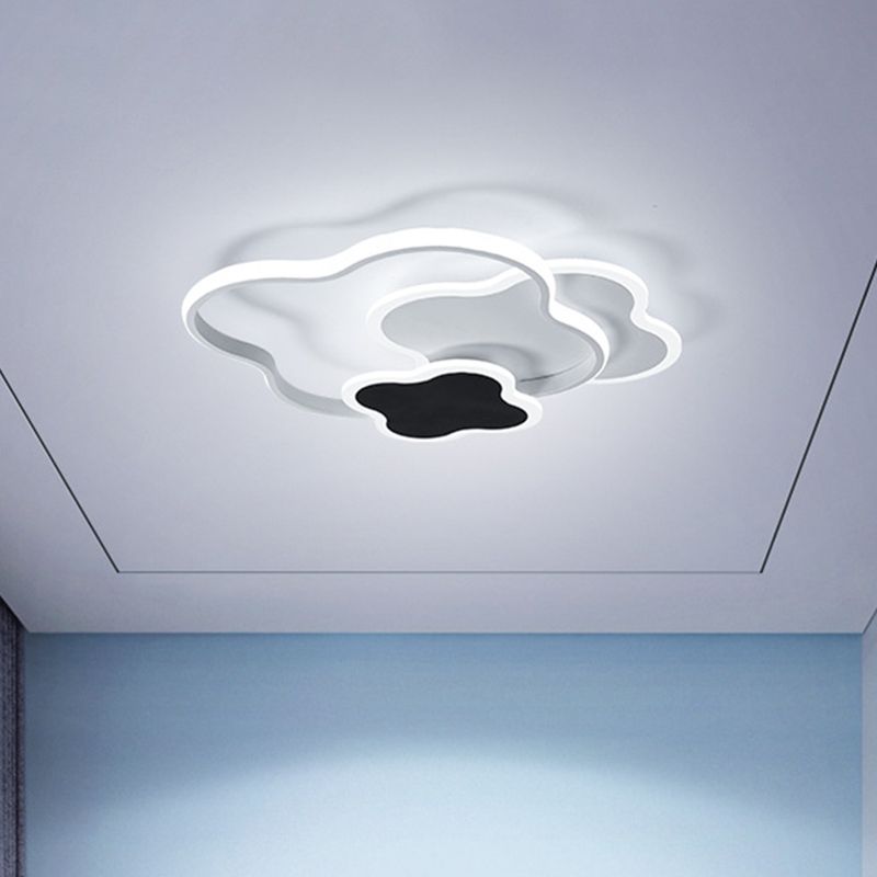 Seamless Curve Bedroom Flushmount Acrylic LED Modern Style Close to Ceiling Light in White/Gold
