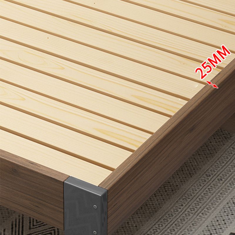 Modern Panel Wood Standard Bed with Rectangular Headboard for Bedroom