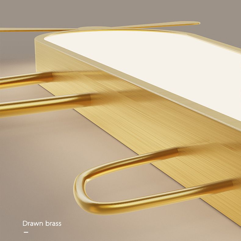 Moderno Techo De La Aeronave Minimalista Del Techo De La Luz De Montaje Del Metal De Oro De La Luz De Montaje Del