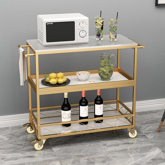 31.50" High Contemporary Rectangle Prep Table Rolling Metal Prep Table for Kitchen