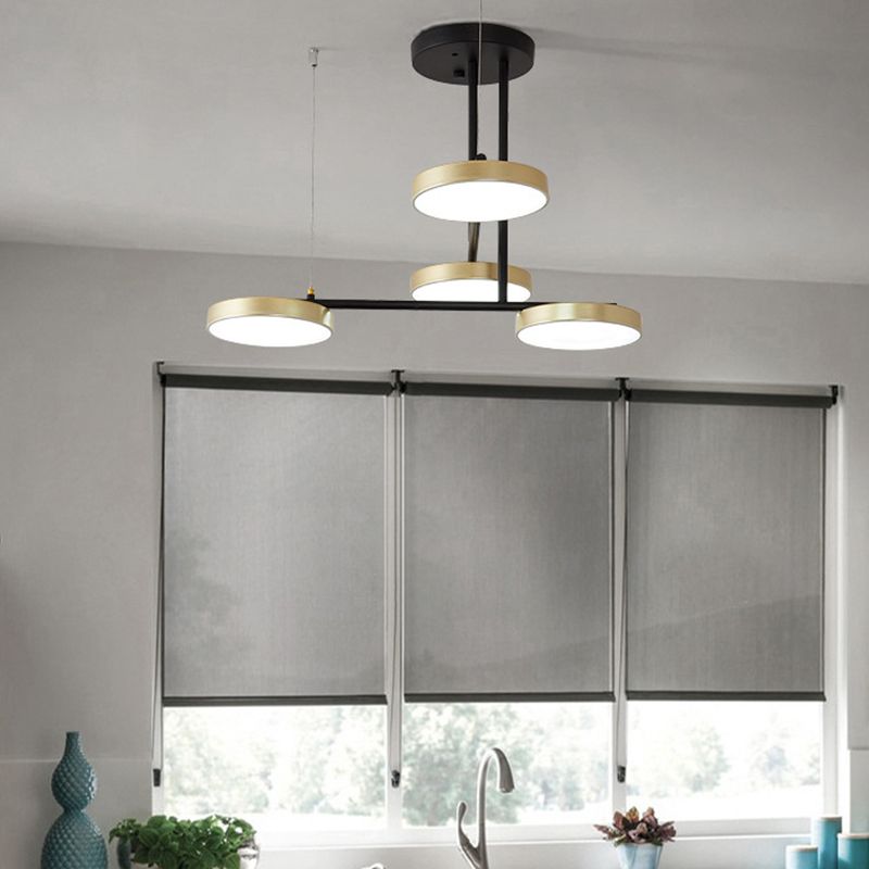 Lampade a sospensione rotonda moderna lampada lampadario a più luci con ombra acrilica bianca