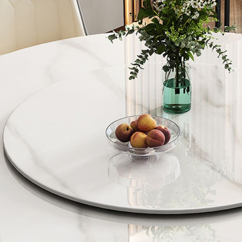 Modern Round Dining Table Set 1/2/5/7 Pieces with Metal Base Kitchen Furniture Set