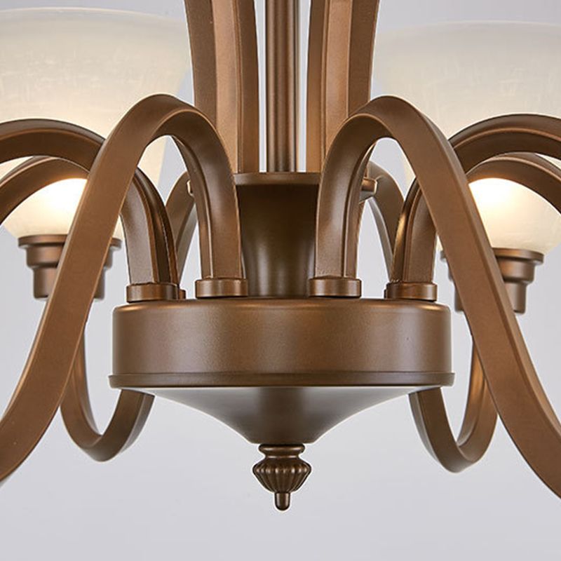 Glass American Chandelier Bell Shape Multi Light Hanging Light for Restaurant