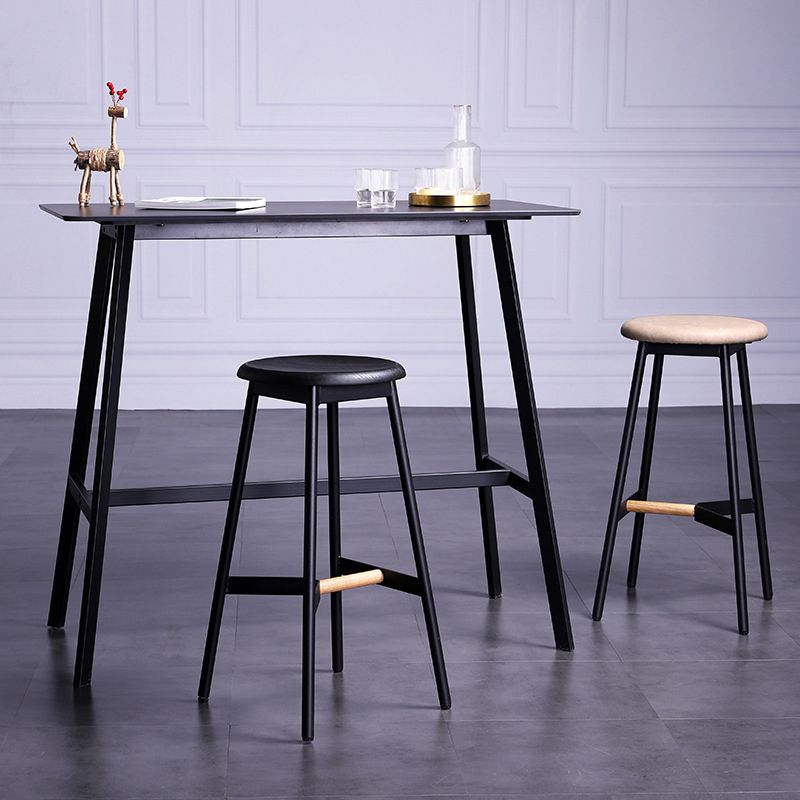 Modern Style Bar-stool Round Seat Counter Bar Stool with Metal Legs for Home