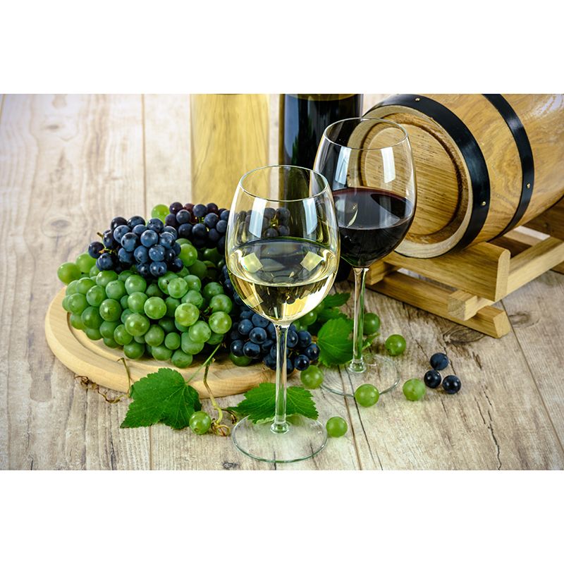 Customized Grape Wine Wall Mural Photography Moisture Resistant for Wine Shop