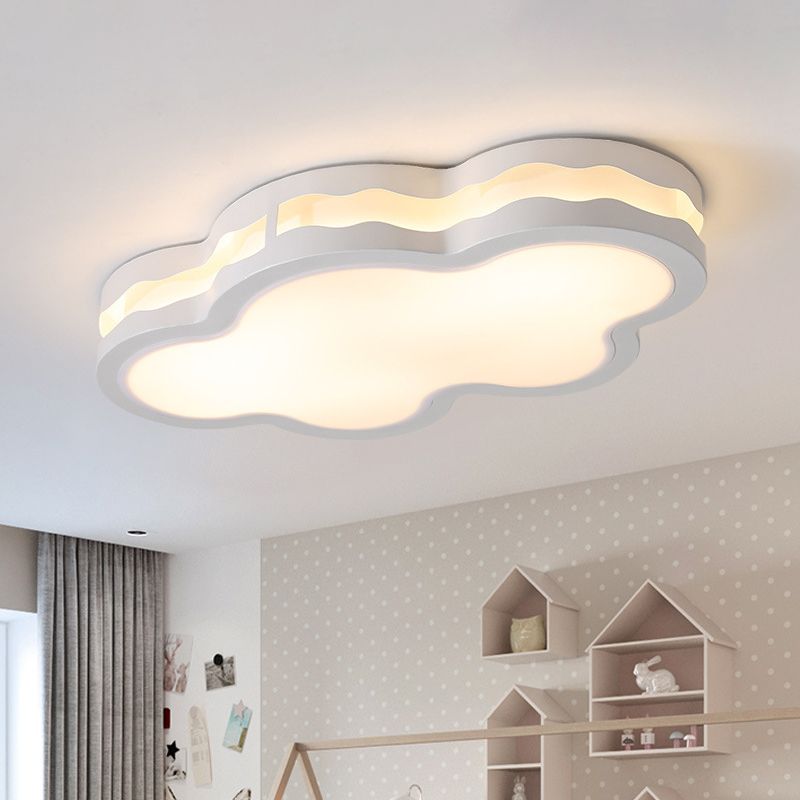 White Cloud Unterputzbeleuchtung, moderne LED-Eisenleuchte in Deckennähe mit warmem/weißem Licht für Kinderzimmer, 26"/22,5" W