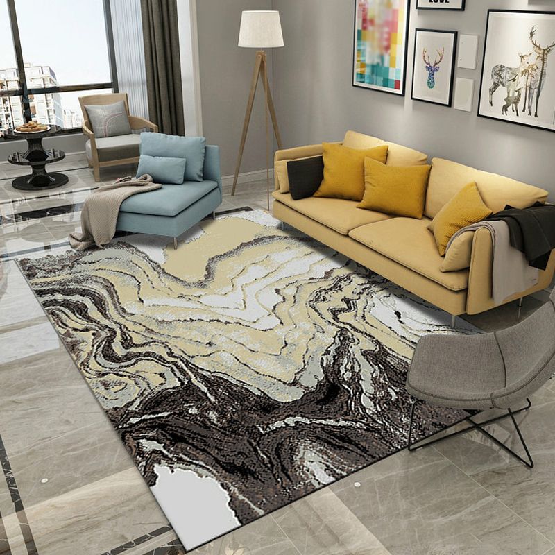 Classic Multi Color Geo Rug Polyster Glam Area Rug Non-Slip Backing Pet Friendly Carpet for Parlor
