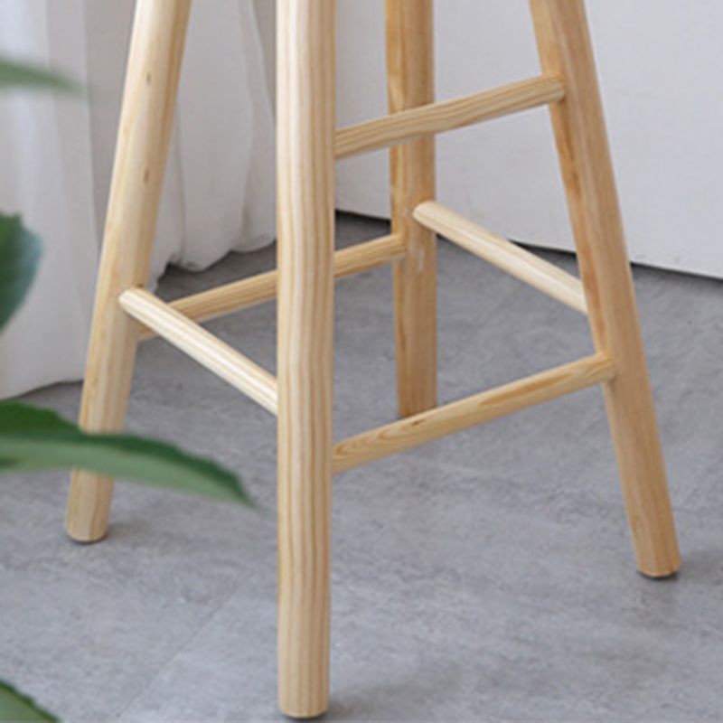 Industrial Counter High Stool Solid Wood Backless Counter-height Stool