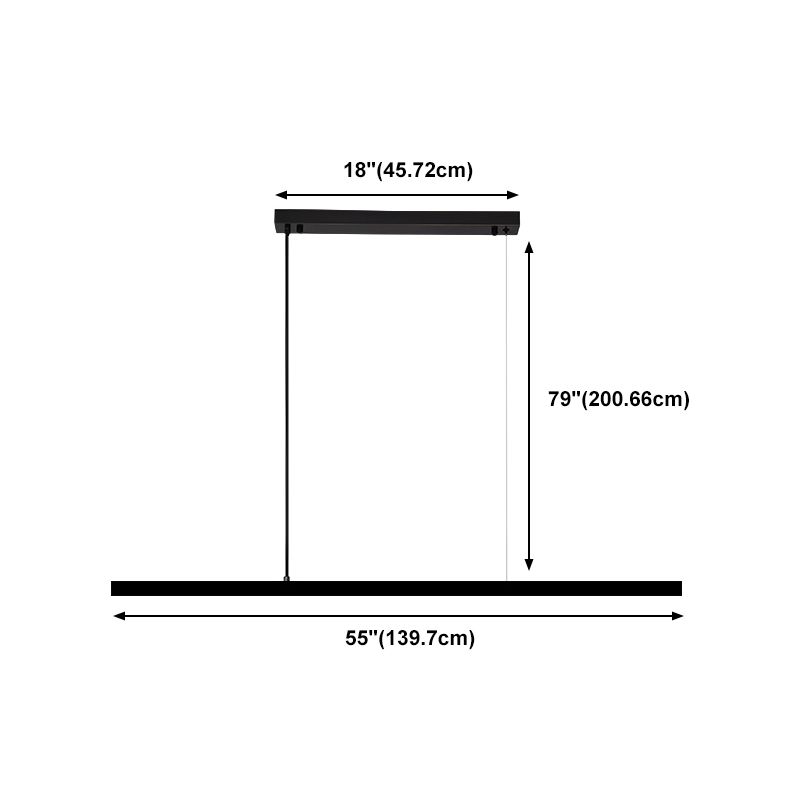 Lampe de cuivre noire Copper Lamp Pendre de restaurant linéaire moderne avec une teinte acrylique