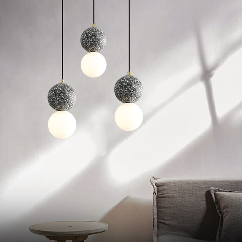 Verre Sphérique Shade Hanging Lights Modern Style 1 Light Hanging Mount Fixture For Dining Room