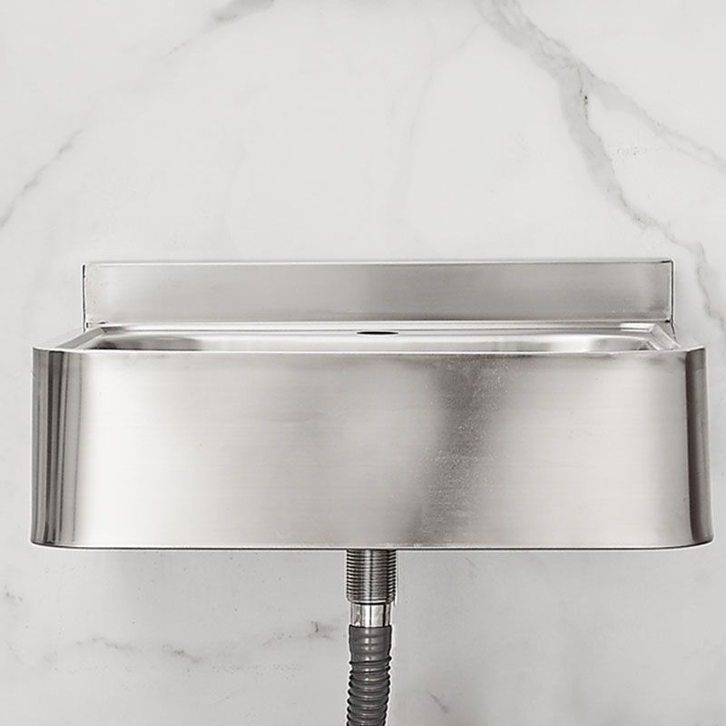 Contemporary Bathroom Sink with Pop-Up Drain Metal Rectangular Wall Mount Bathroom Sink