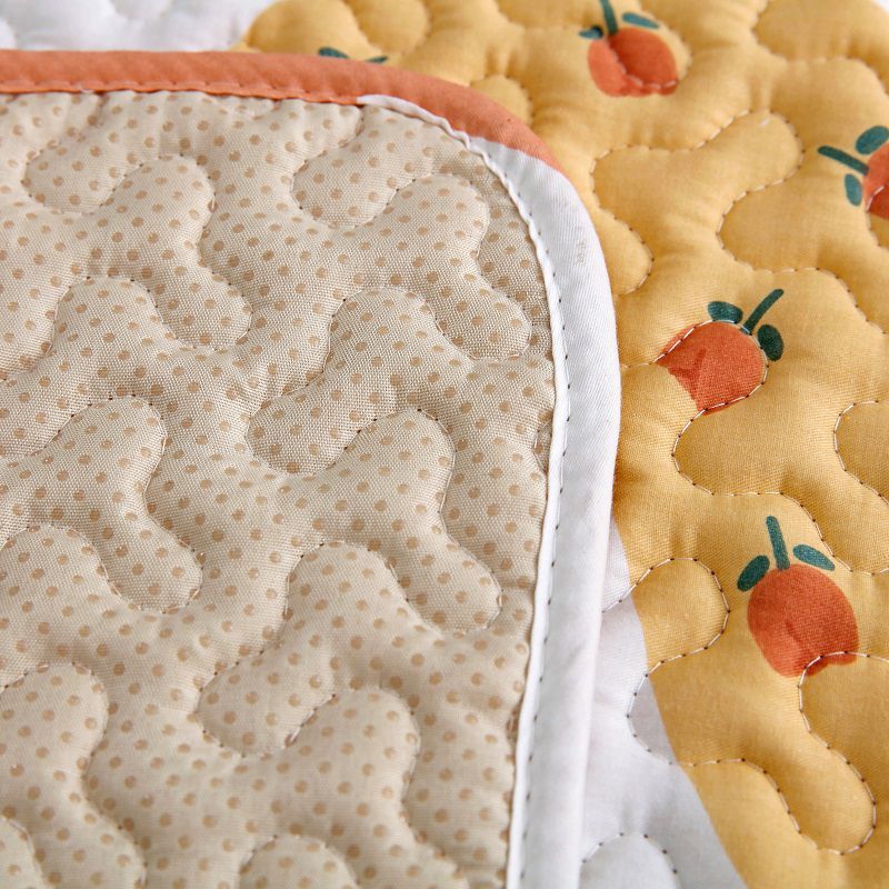 Nordic Cartoon Printed Rug Multi Colored Cotton Area Rug Anti-Slip Backing Easy Care Indoor Rug for Decoration