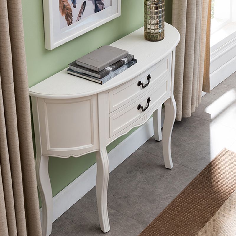 Mid-Century Modern Console Table 2-drawer Solid Wood Console Sofa Table