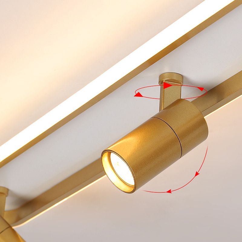Modern LED Ceiling Lamp with Spotlight Gold Flush Mount Light for Clothing Shop