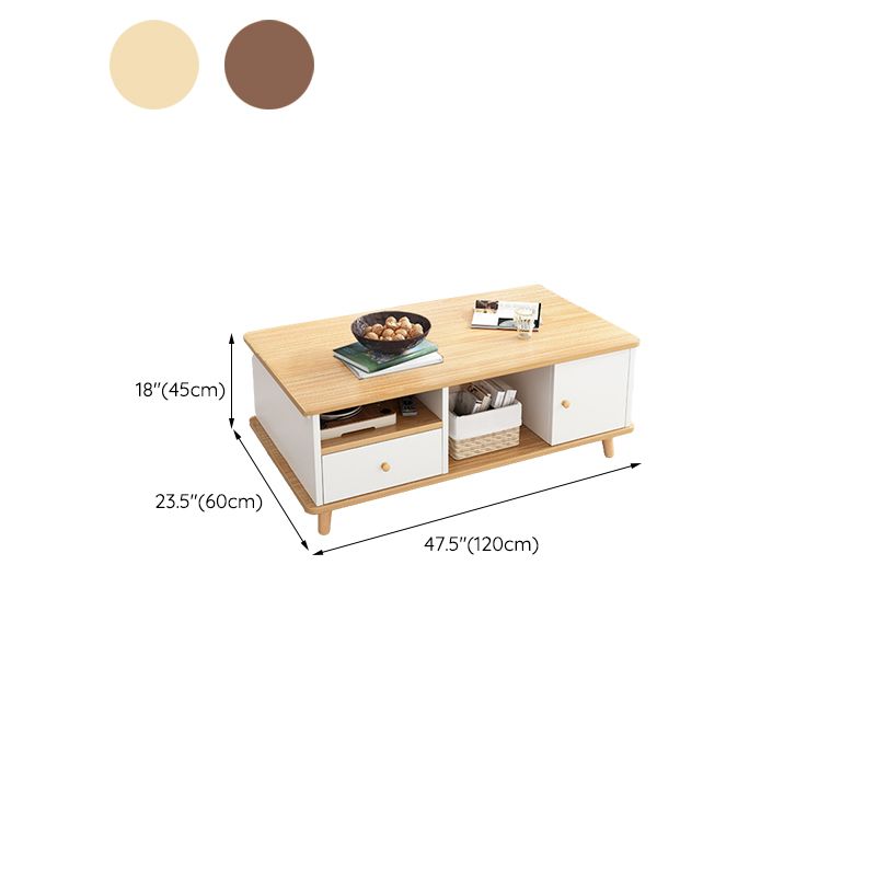 Artificial Wood Coffee or End Table Rectangular Coffee Table with Storage