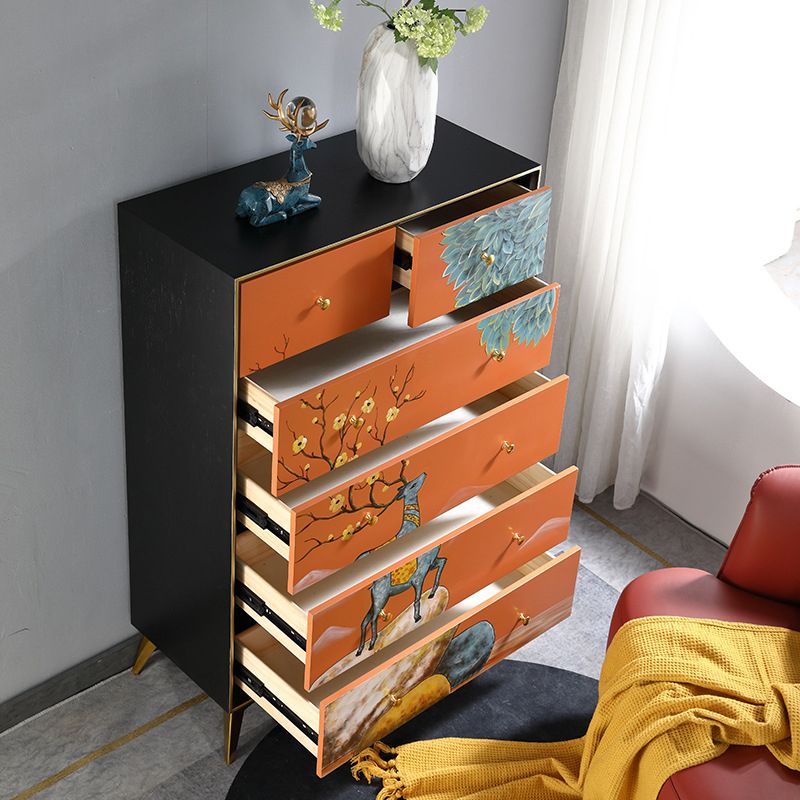 Classic Glam Lingerie Chest Wood Vertical Storage Chest with Drawers for Bedroom