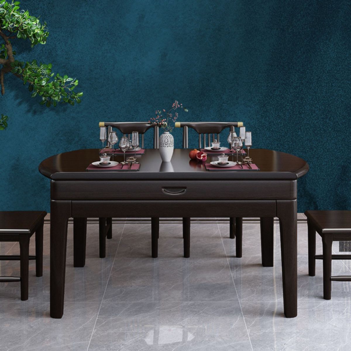 4 Legs Dining Furniture Extendable Dining Table for Dining Room