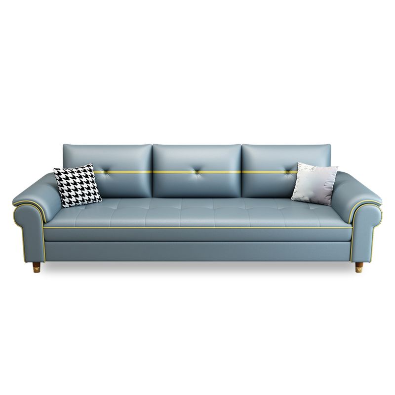 Faux Leather Modern Sofa 31.49"W Pillow Top Arm Sofa for Living Room