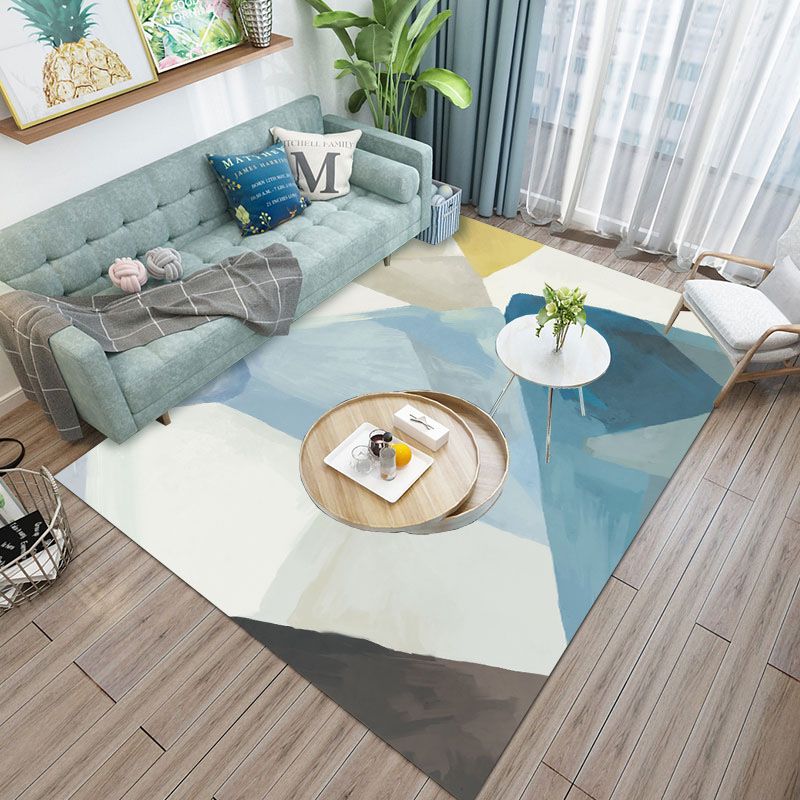 Minimalist Geometry Pattern Rug Polyester Carpet Washable Indoor Carpet for Home Decoration