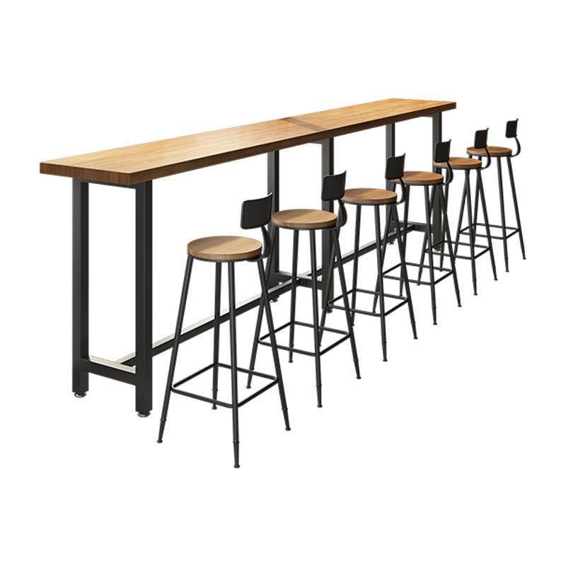 Industrial Style Bar Set 1/7 Pieces Solid Wood Rectangle Pub Dining Set