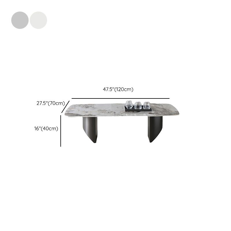 Contemporary Slate Rectangle Coffee Table Standard Single Coffee Table