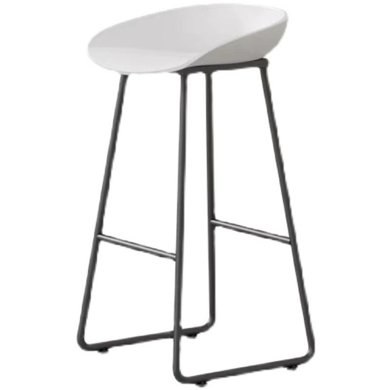 Modern Backrest Counter Stool Iron Kitchen Bar Stool with Acrylic Seat