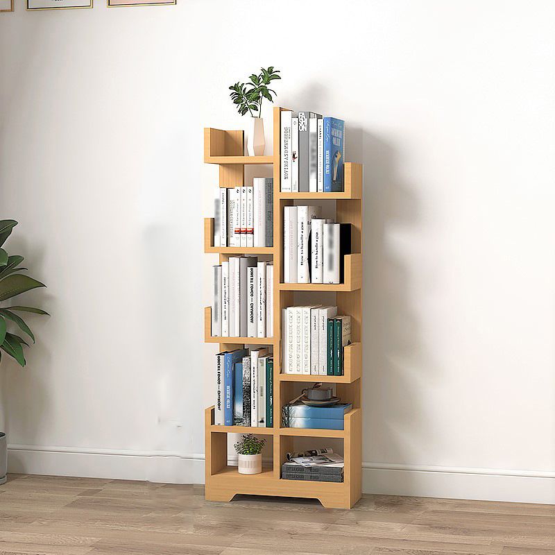 Scandinavian Manufactured Wood Geometric Bookshelf Vertical Open Bookshelf