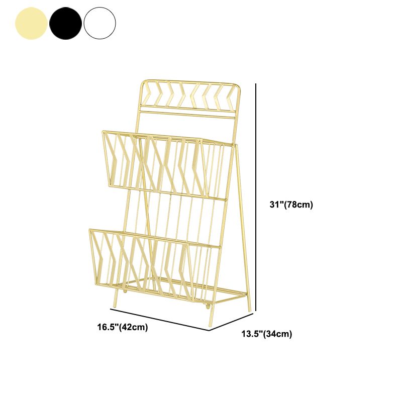 Metal 2 Shelf Book Shelf 13.4" W Modern Book Shelf Closed Back Vertical