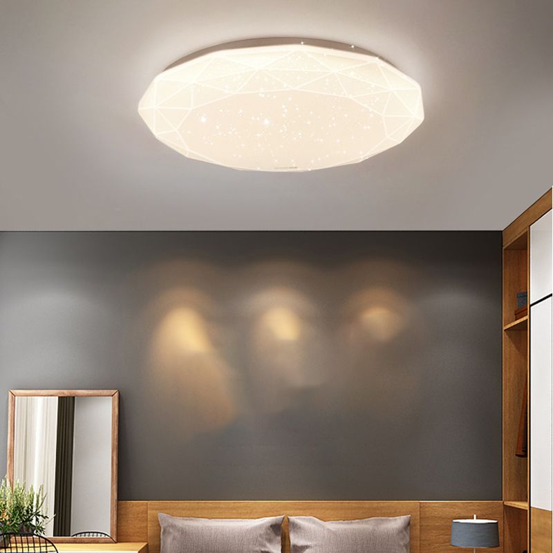 Simplicity Drum Flush Mount Lighting Acrylic 1 Light Flush Ceiling Lights