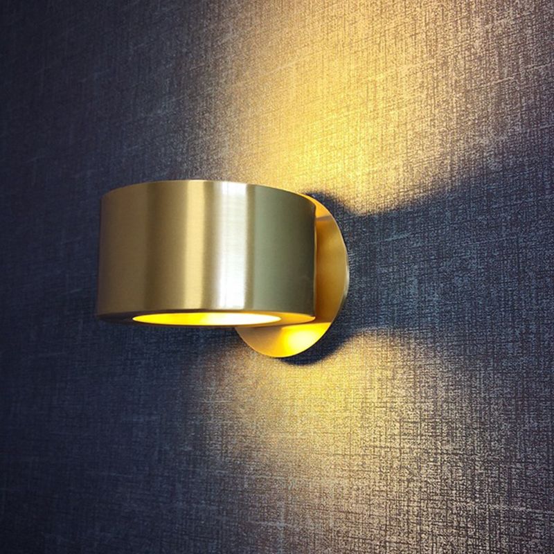 Gold Cylinder Sconce Light Fixtures Modern Style Metal 5 Lights Wall Mount Lamp