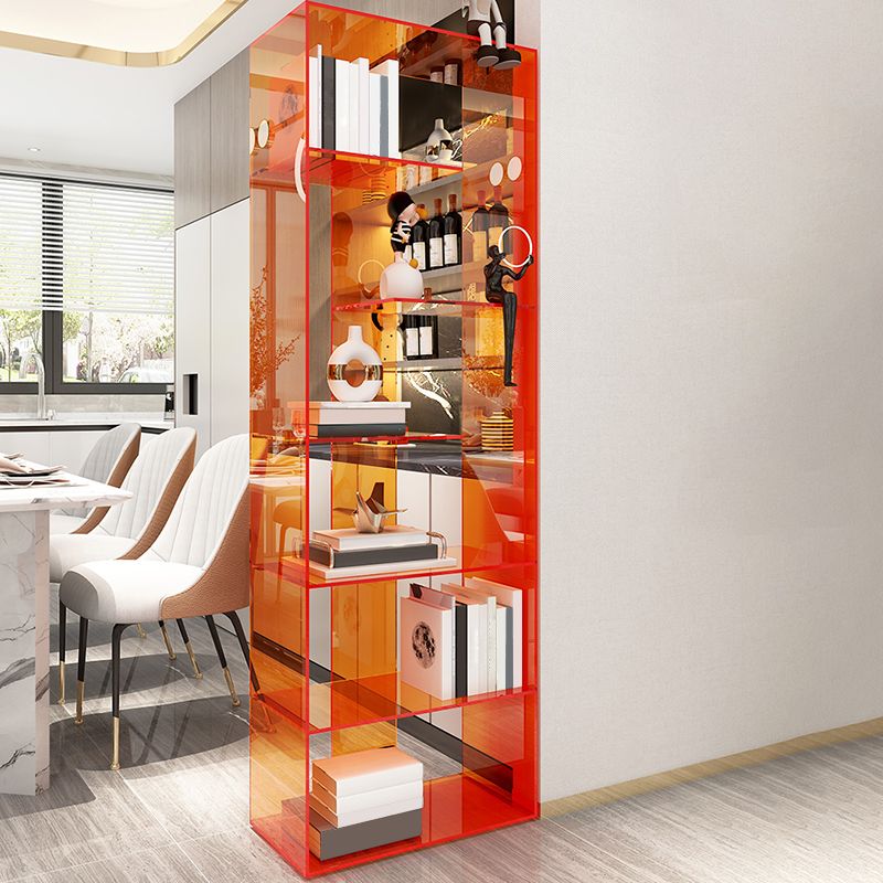 Contemporary Open Back Standard Bookshelf Acrylic Bookcase for Study Room