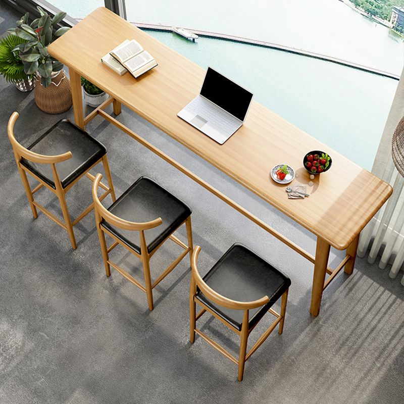 Contemporary Indoor Bar Dining Table Rectangle Wood Counter Table