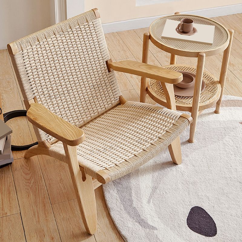 Scandinavian Wood Accent Armchair Solid Wood Frame Accent Armchair