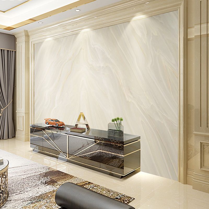 Minimalist Marble Wall Covering for Coffee Shop, Extra Large Wall Art in Yellow and White