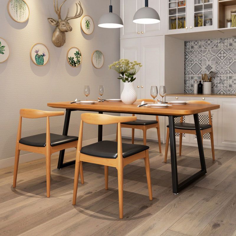Industrial Dining Set 1/2/5 Pcs Solid Wood Dining Table and Chairs